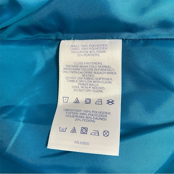 Land's End Down Puffer Vest Blue Green Sz M Sz 10-12 - Picture 9 of 9